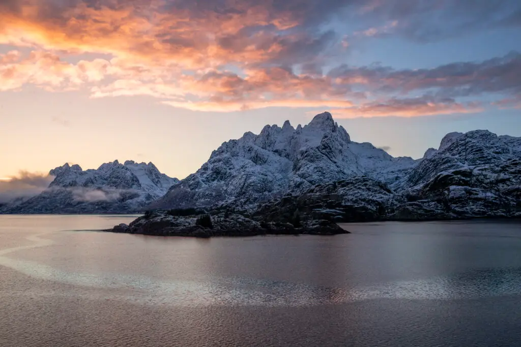 Raftsundet, the strait leading to Trollfjord