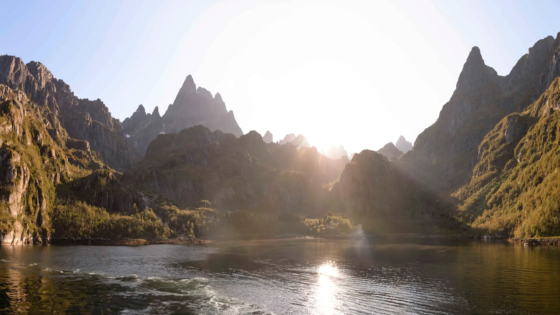Trollfjord in sunlight